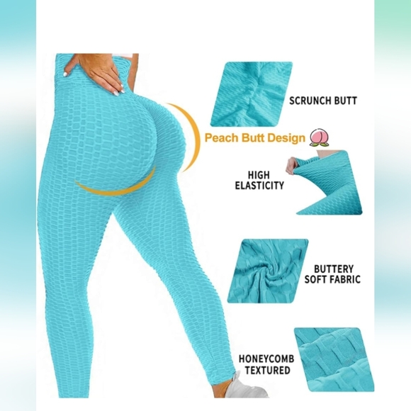 JGS1996 Butt Lifting Leggings Tummy Control Color Blue Size XL (New) - Picture 2 of 9